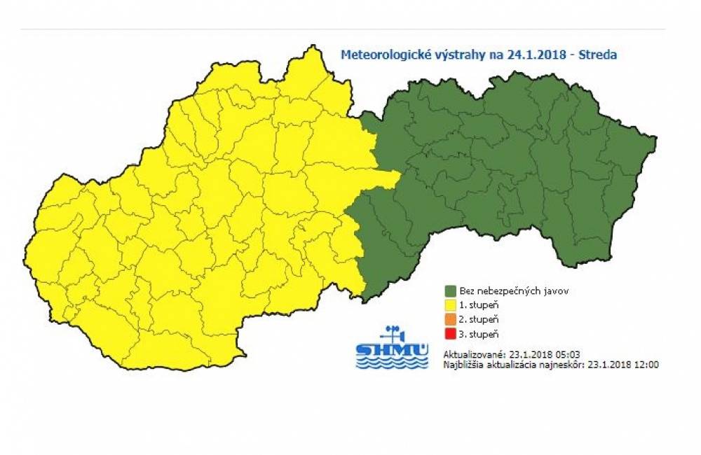 Foto: Vodiči na cestách pozor, SHMÚ vydal na zajtra výstrahu 1. stupňa pred poľadovicou