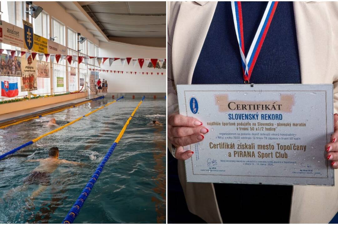 FOTO: Topoľčany majú slovenský rekord, 50 a pol hodinovým plaveckým maratónom tromfli aj Nitru