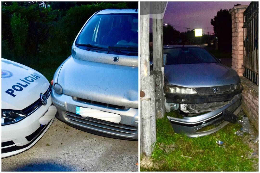 FOTO: Alarmujúci počet vodičov jazdil cez víkend v Nitre pod vplyvom, jeden nabúral do policajného auta
