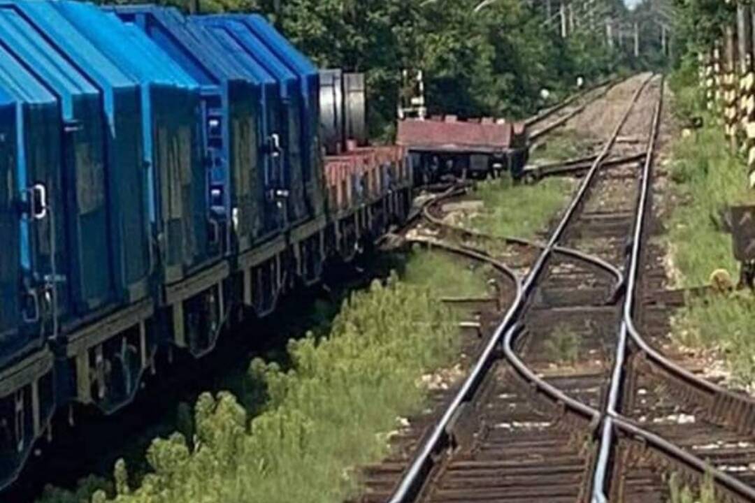 Foto: V úseku Štúrovo - Strekov je na 24 hodín prerušená vlaková doprava. Na trase sa vykoľajil nákladný vlak