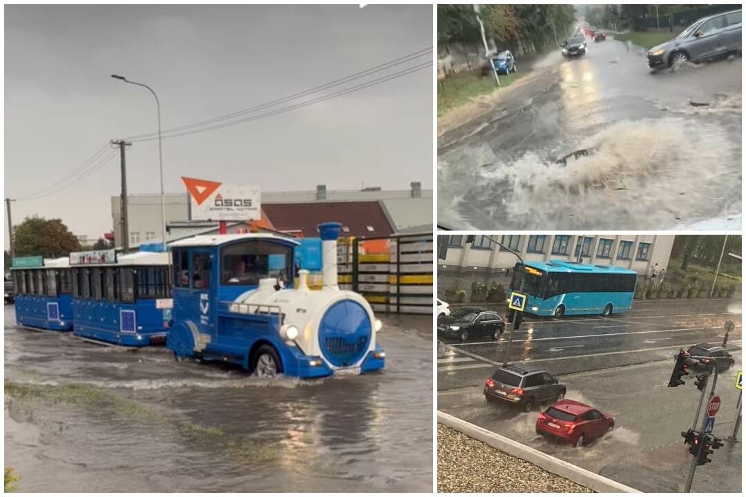 Foto: FOTO+VIDEO: Vyrazené poklopy, plávajúci turistický vláčik a polámané stromy. Nitrou sa prehnala silná búrka