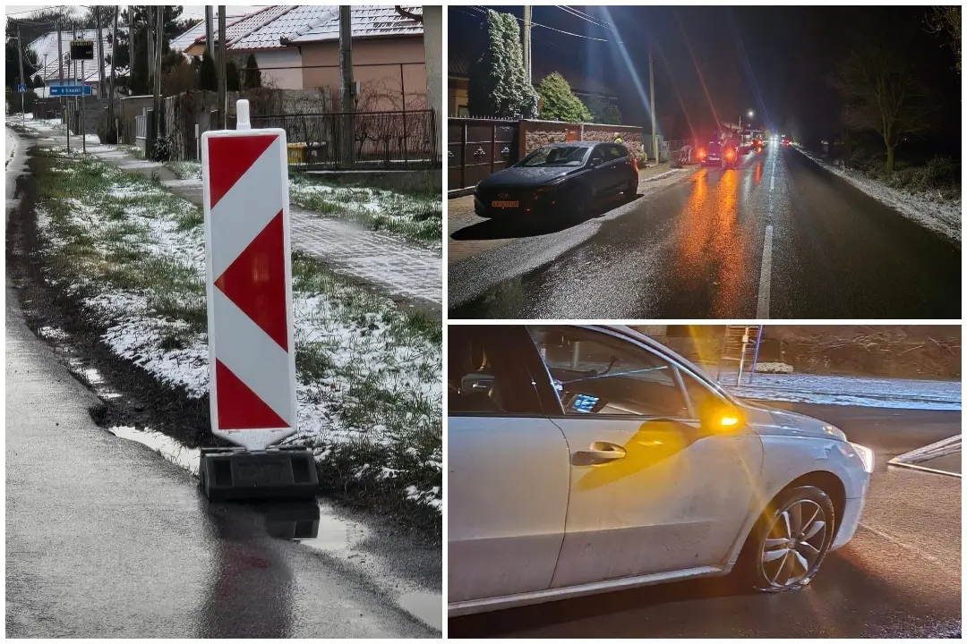 FOTO: Vodiči varujú pred obrovskou dierou medzi Zbehmi a Čakajovcami. Za pol hodinu dostalo päť áut defekt 