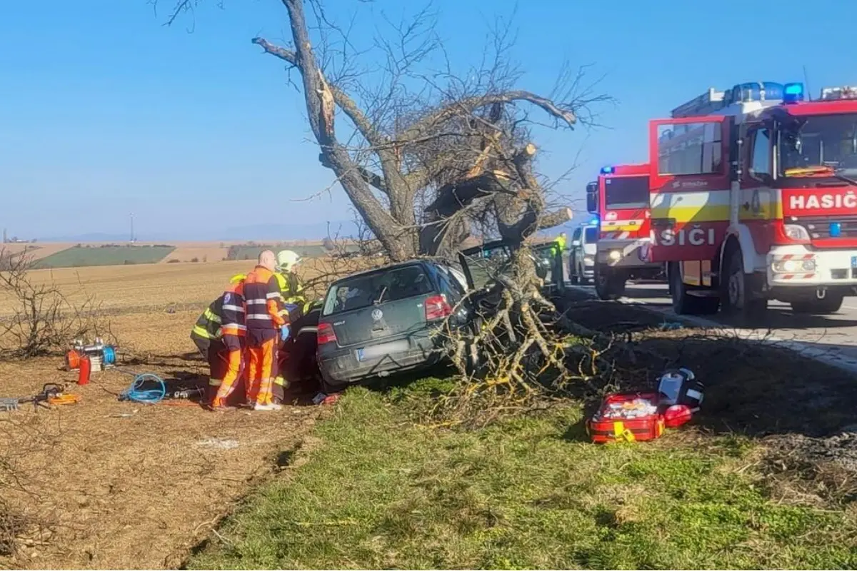 FOTO: Pri Topoľčanoch došlo k tragédii. Mladý vodič neprežil náraz do stromu 