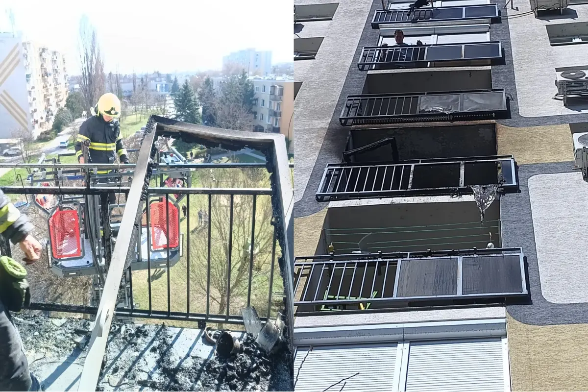 FOTO: V Komárne horel byt. Jeho majiteľ sa pre silné zadymenie intoxikoval splodinami horenia