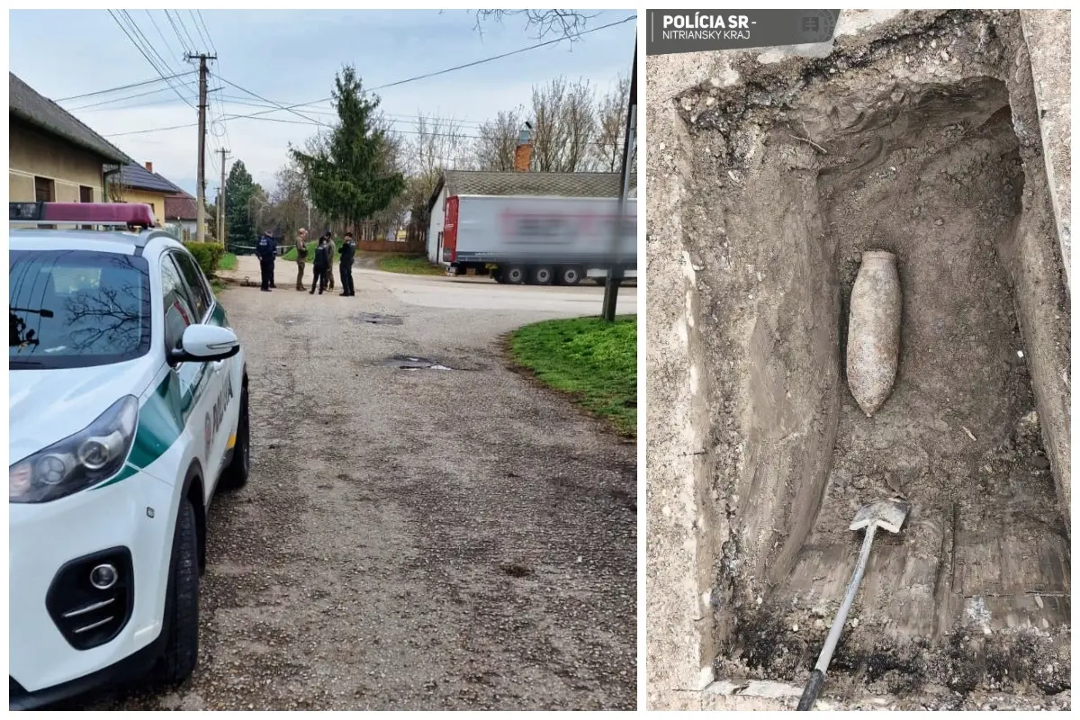 FOTO: V obci na juhu Slovenska vykopali leteckú bombu z 2. svetovej vojny, evakuovať museli aj ľudí z kostola