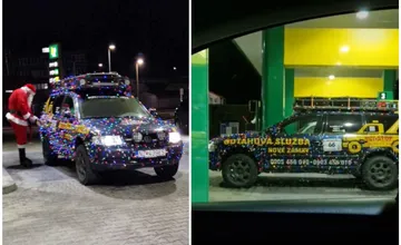 VIDEO: Kto povedal, že Santa Claus nemôže prísť do Nových Zámkov odťahovkou? Auto mal ozdobené stovkami svetielok!