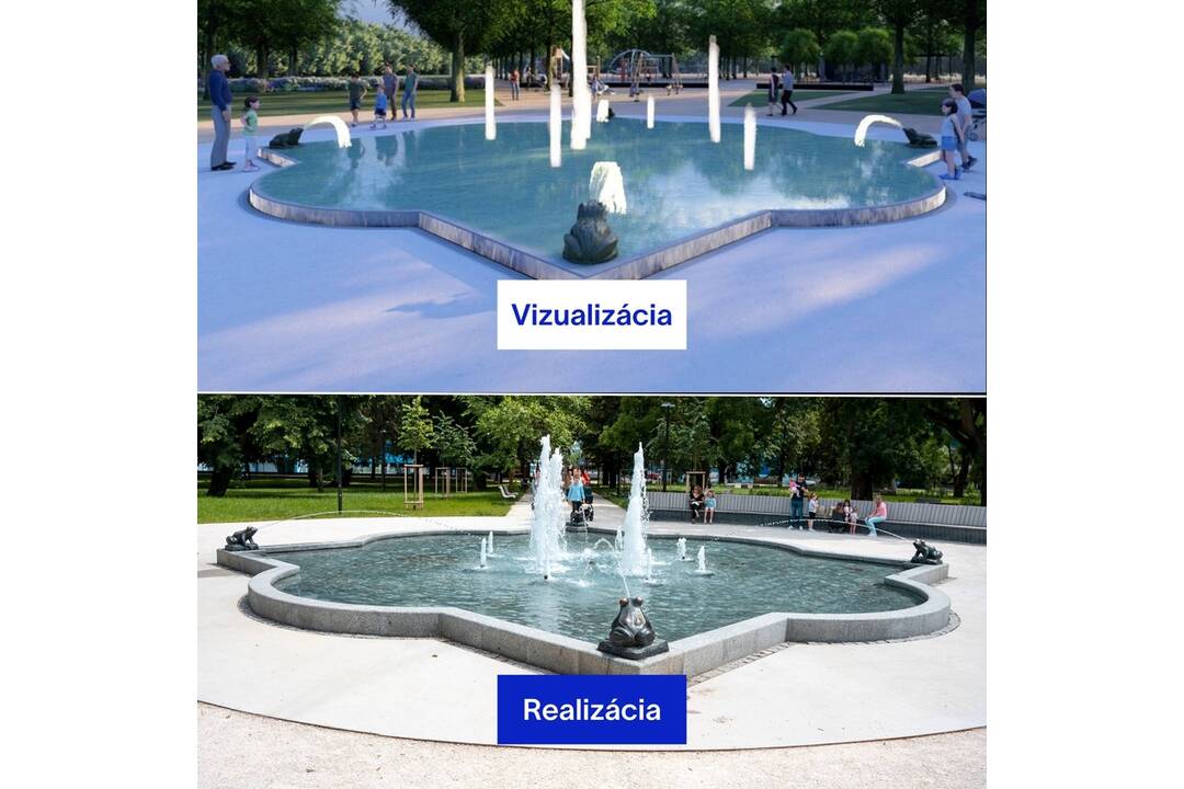 FOTO: Vizualizácia verzus realita rekonštrukcie Starého parku na Sihoti, foto 1